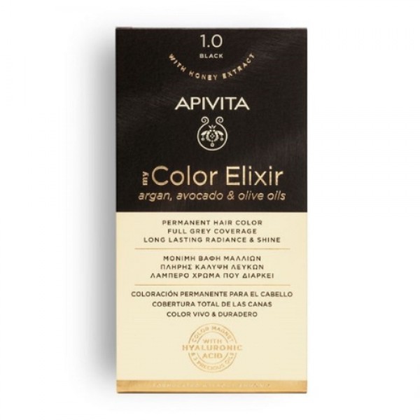 Apivita My Color Elixir Kit Βαφή Μαλλιών No 1.0 Μαύρο